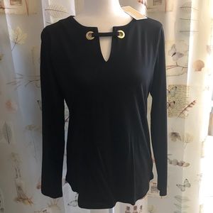 Michael Kors long sleeve grommet shirt